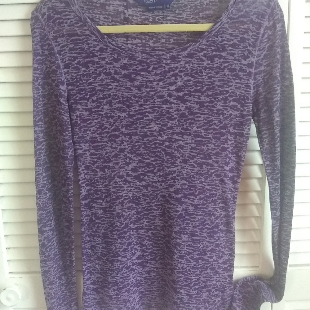 Miley Cyrus fitted long sleeve purple tee